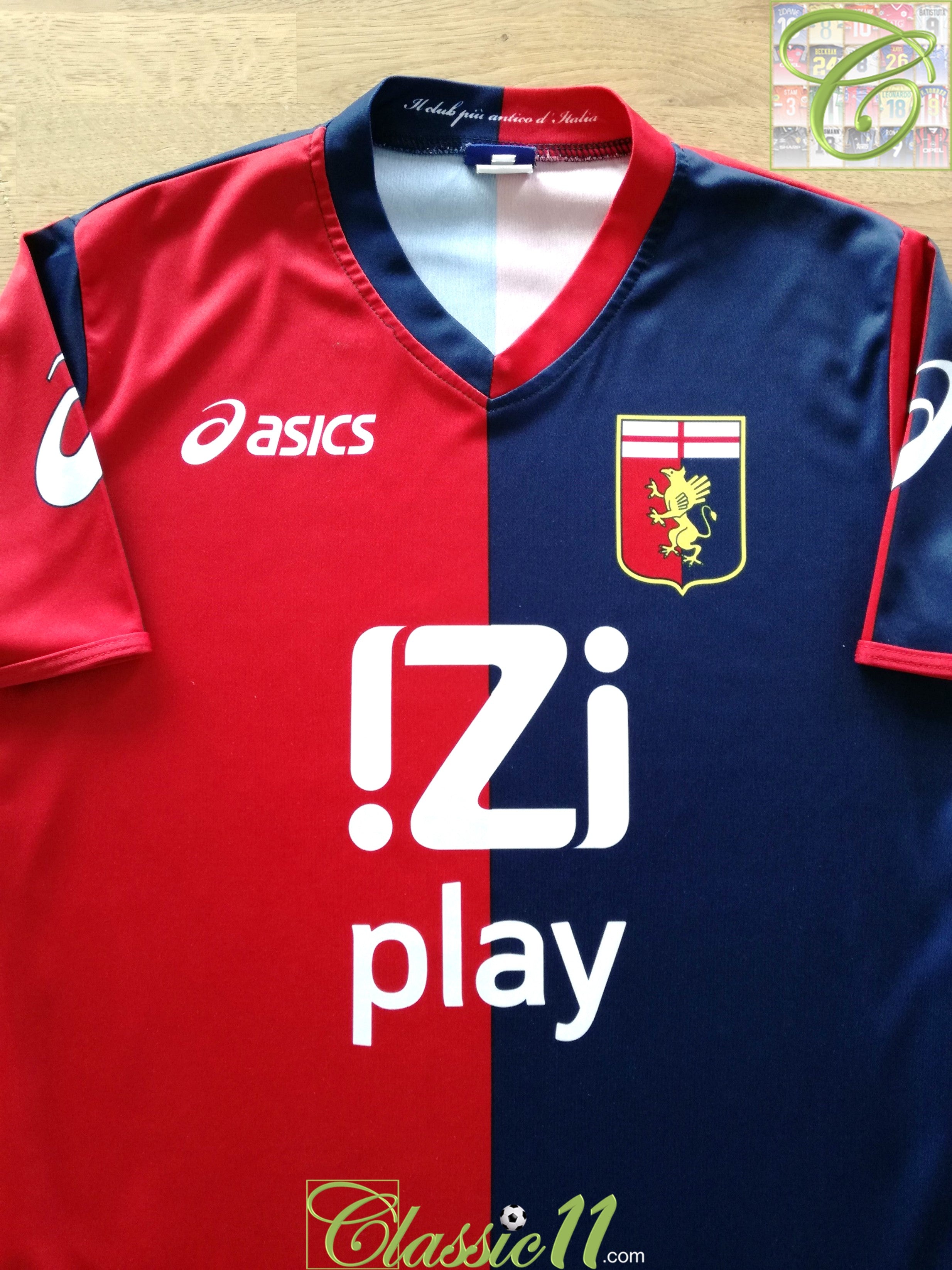 2009/10 Genoa Home Football Shirt / Old Official Asics Soccer Jersey ...