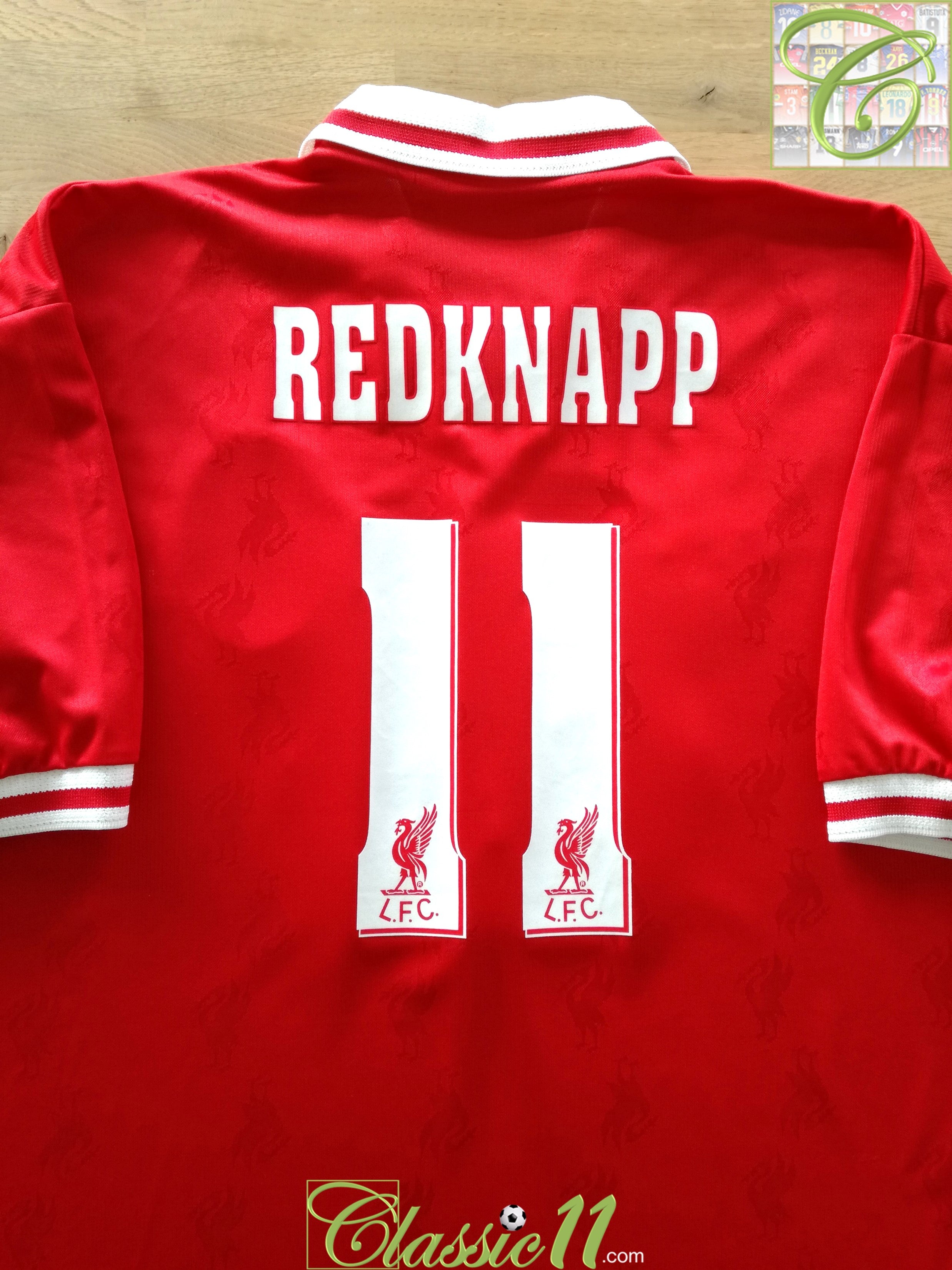 1996/97 Liverpool Home Football Shirt Redknapp #11 (XL)