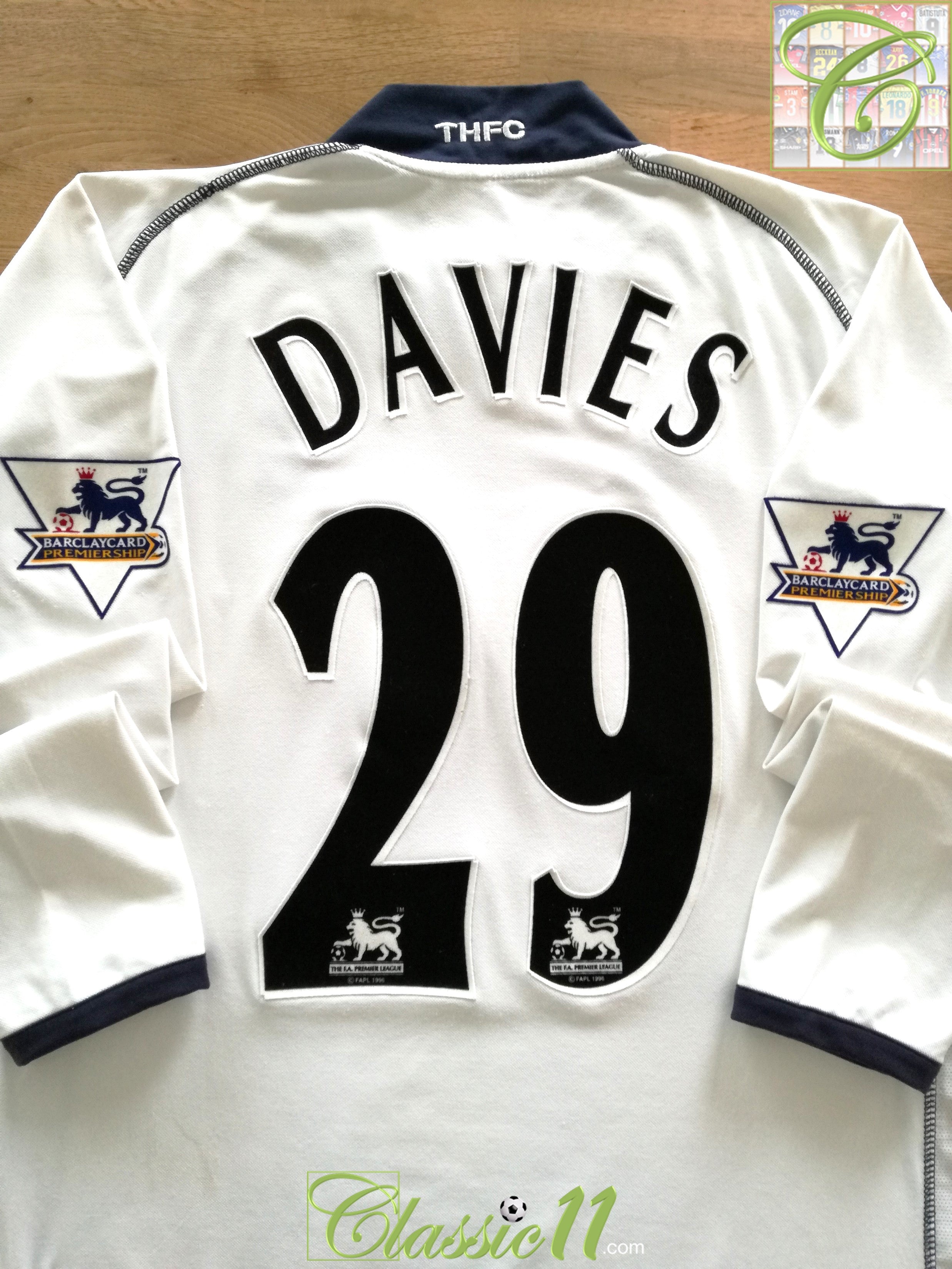 2003/04 Tottenham Home Premier League Match Worn Football Shirt Davies #29 (XXL)