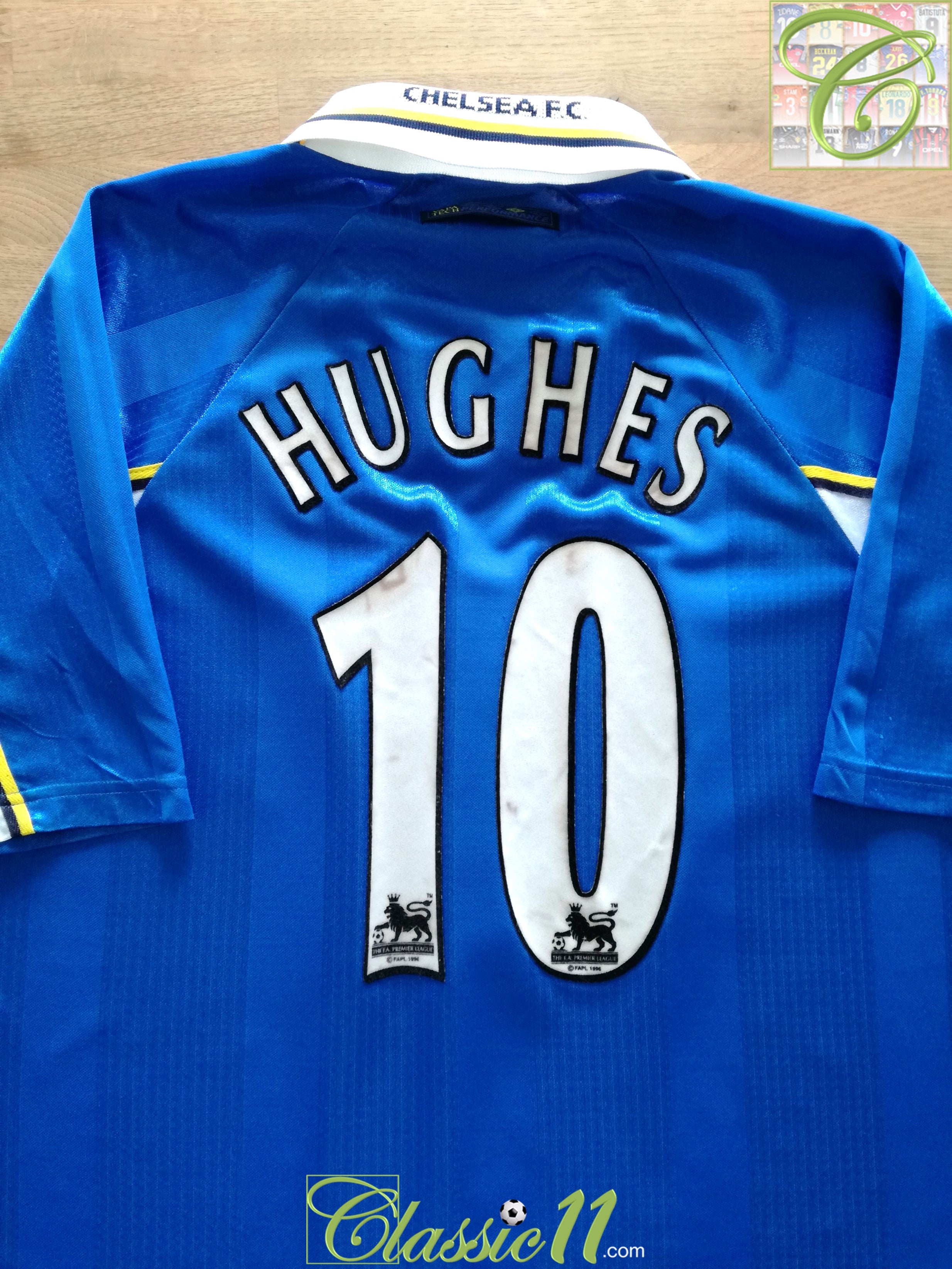 1997/98 Chelsea Home Premier League Shirt Hughes #10 (XL)