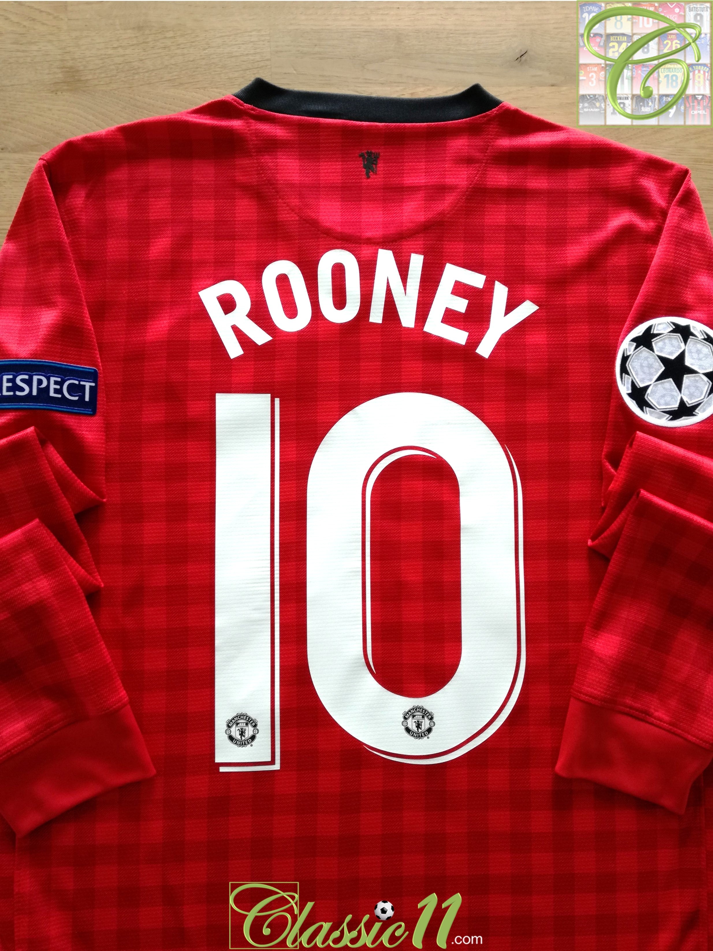 Manchester United No10 Rooney Home League Soccer Club Jersey