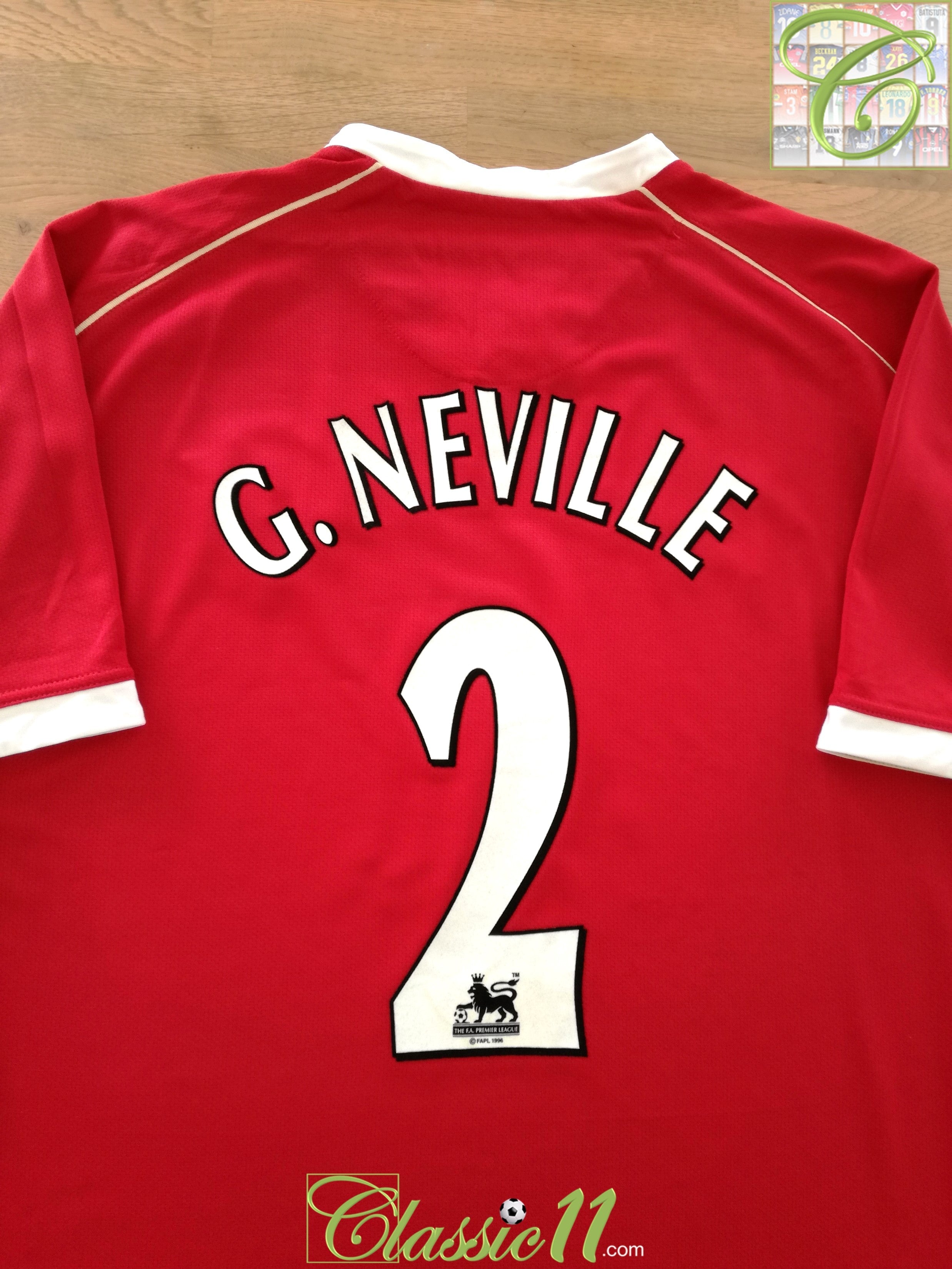 2006/07 Man Utd Home Premier League Football Shirt Neville #2 (XL)