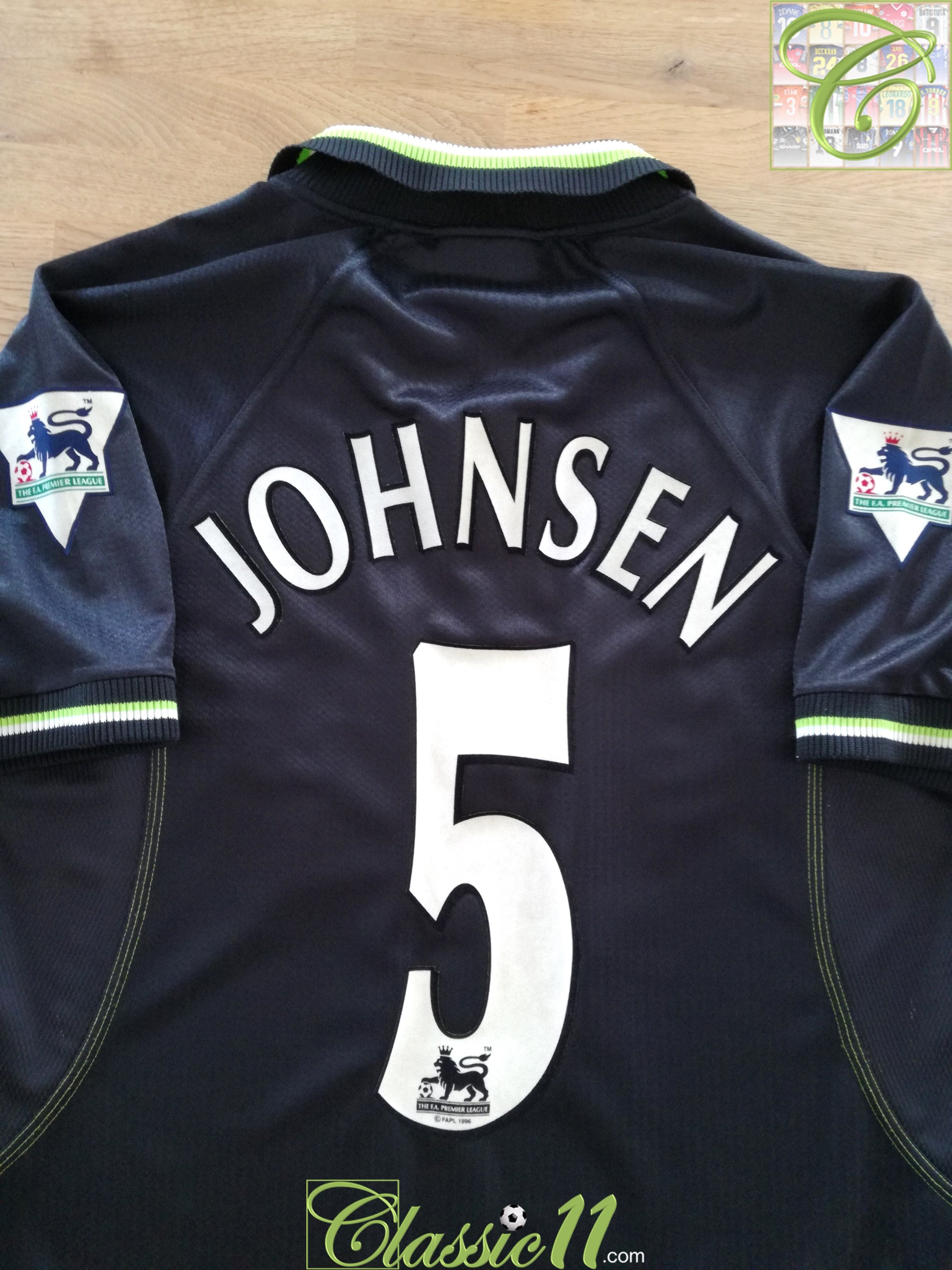 1998/99 Man Utd 3rd Premier League Football Shirt Johnsen #5 (M)