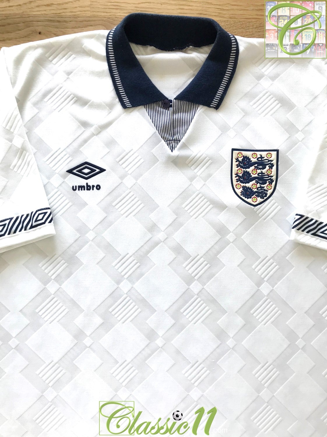 1990/91 England Home Football Shirt (L)