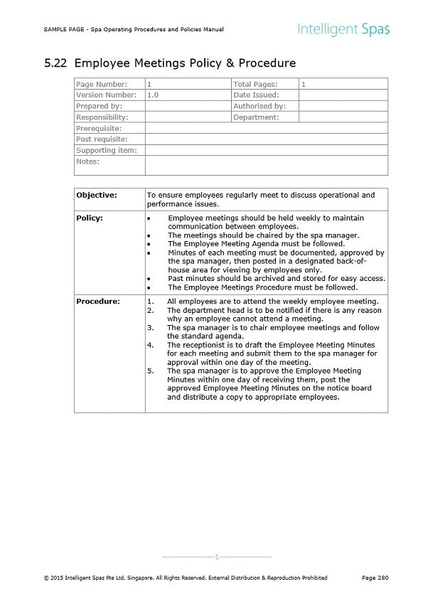 Spa Housekeeping And Presentation Manual Intelligent Spas Pte Ltd