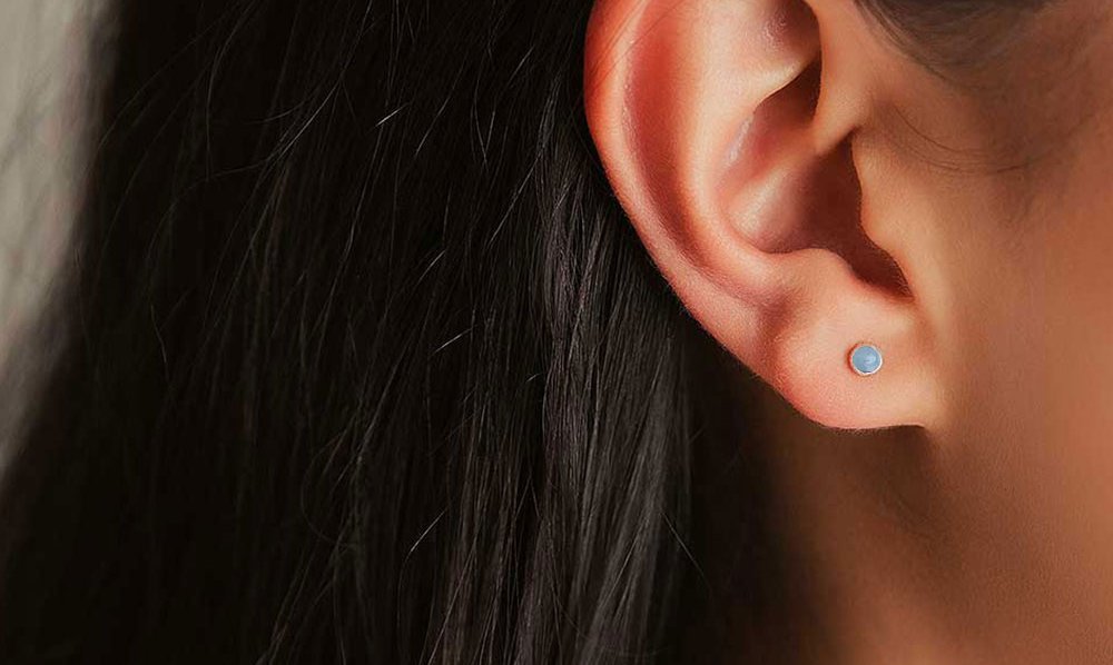 strut jewelry mini aqua studs