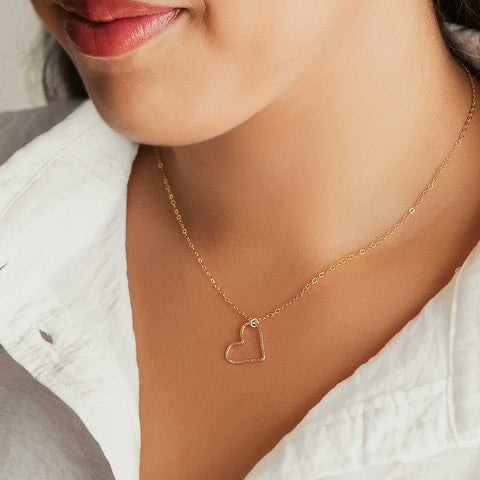 strut jewelry open heart pendant necklace
