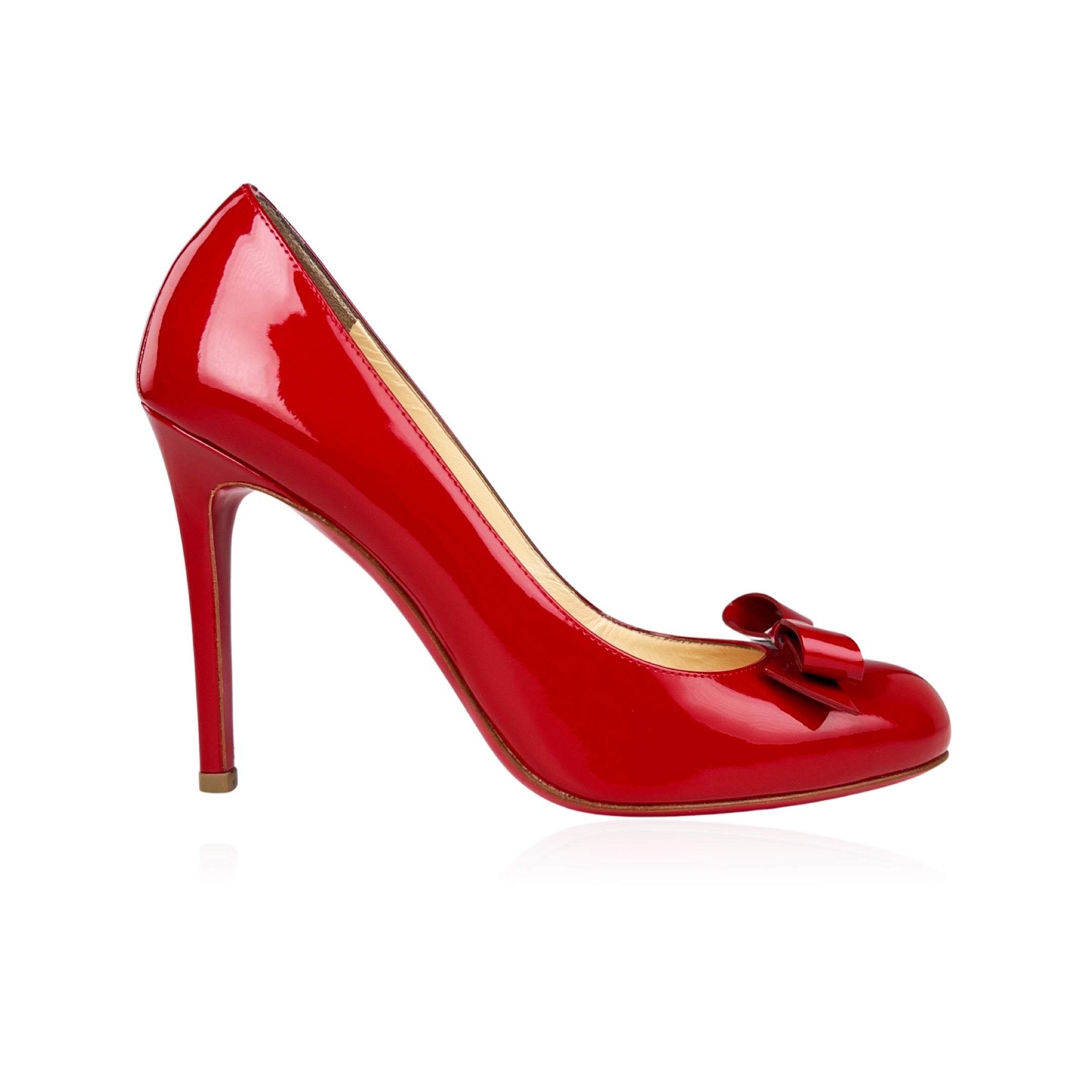 Christian Louboutin Simplenodo 100 Patent Rouge De Mars Pumps ...