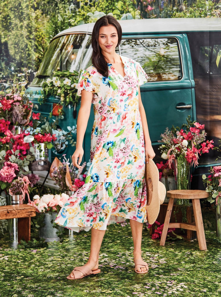 Verge Clothing Kyoto Dress in floral print shop online Australia Sydney fashion boutique Double Bay