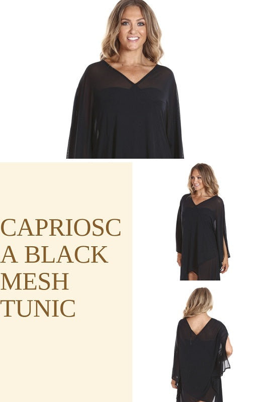 Capriosca Black Mesh Tunic