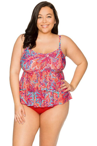 Curve By Sunsets Layered Tankini Top