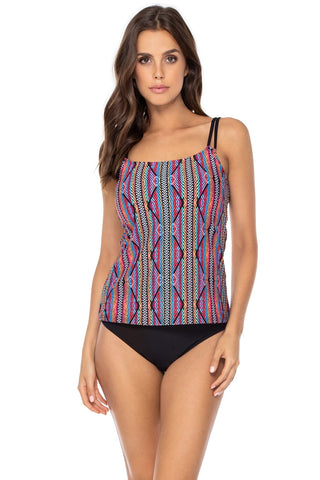 Striped Underwire Tankini Top