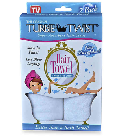 The Original Turbie Twist庐 Super-Absorbent Hair Towel in White (Set of 2)