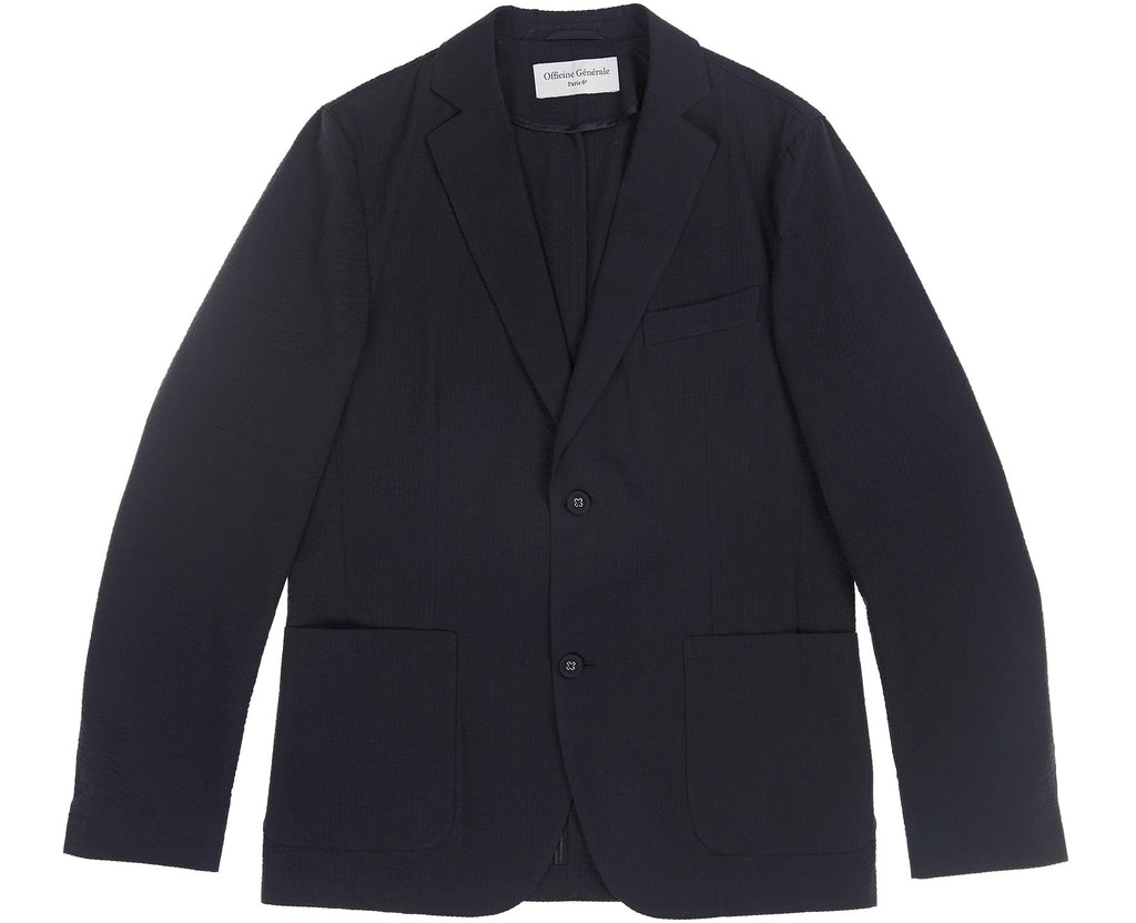 Officine Generale Lightest Seersucker Jacket Navy | Tiina The Store