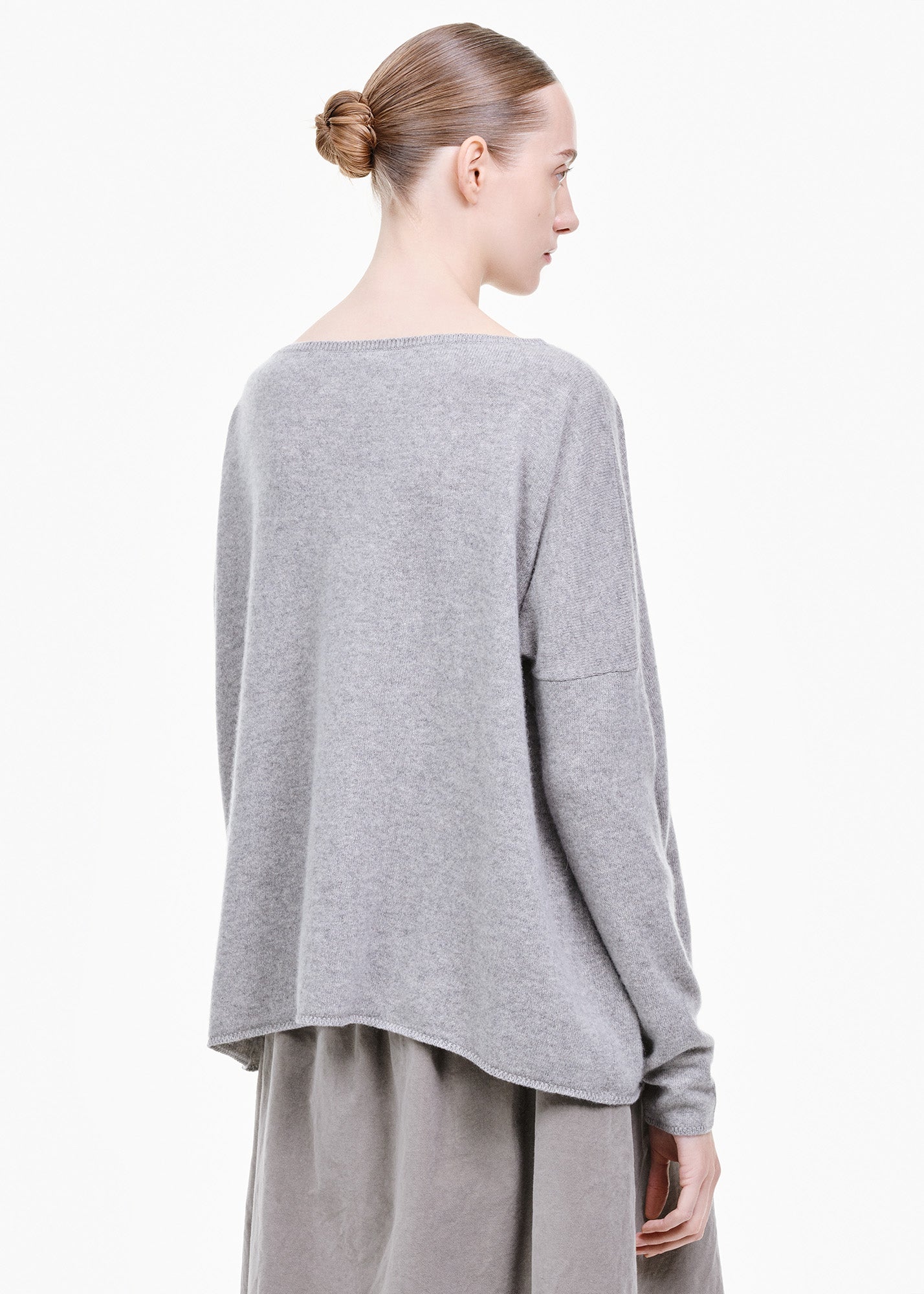 Boatneck Cashmere Sweater Grey