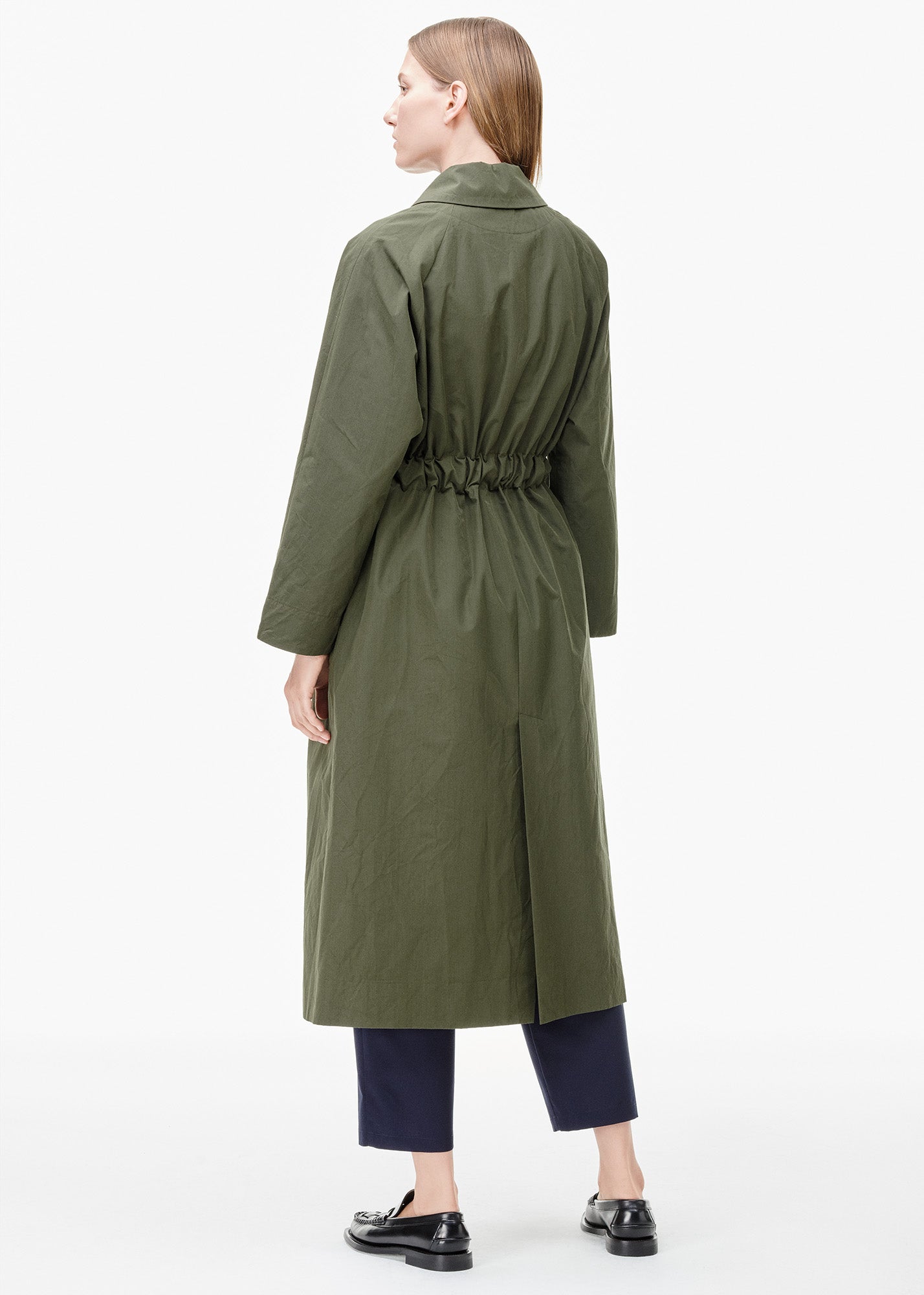 Long Trench Coat Forest Green - TIINA the STORE