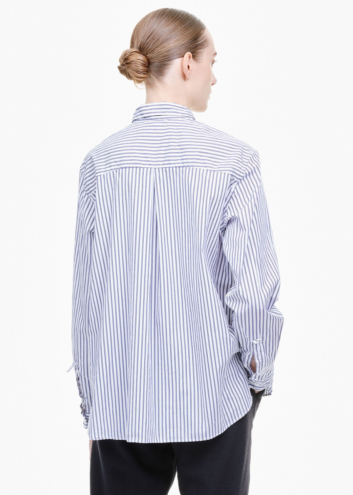 Loose Tyrol Shirt White/ Navy Stripe