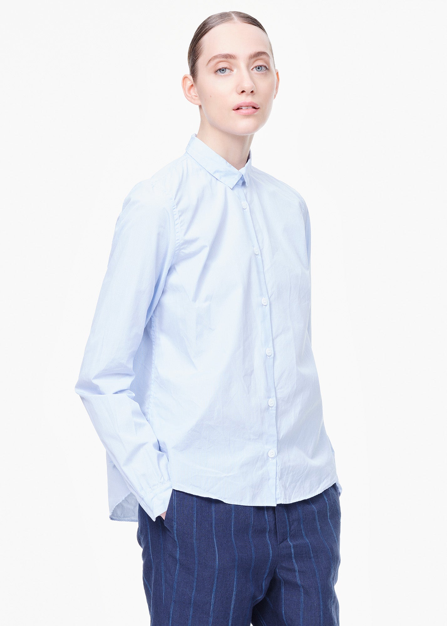 Bergfabel Short Tyrol Shirt Pale Blue Check | Tiina The Store