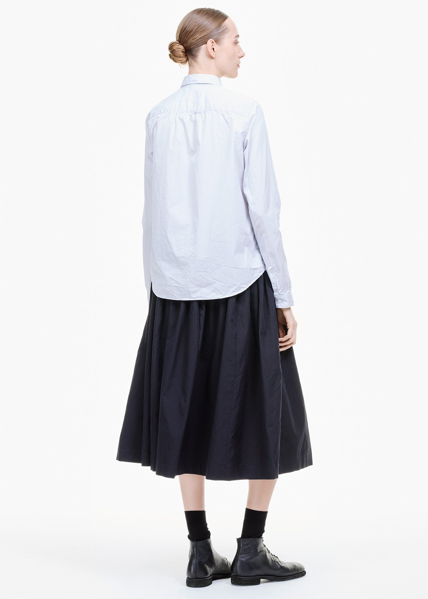 Farmer Skirt Black Cotton/ Silk