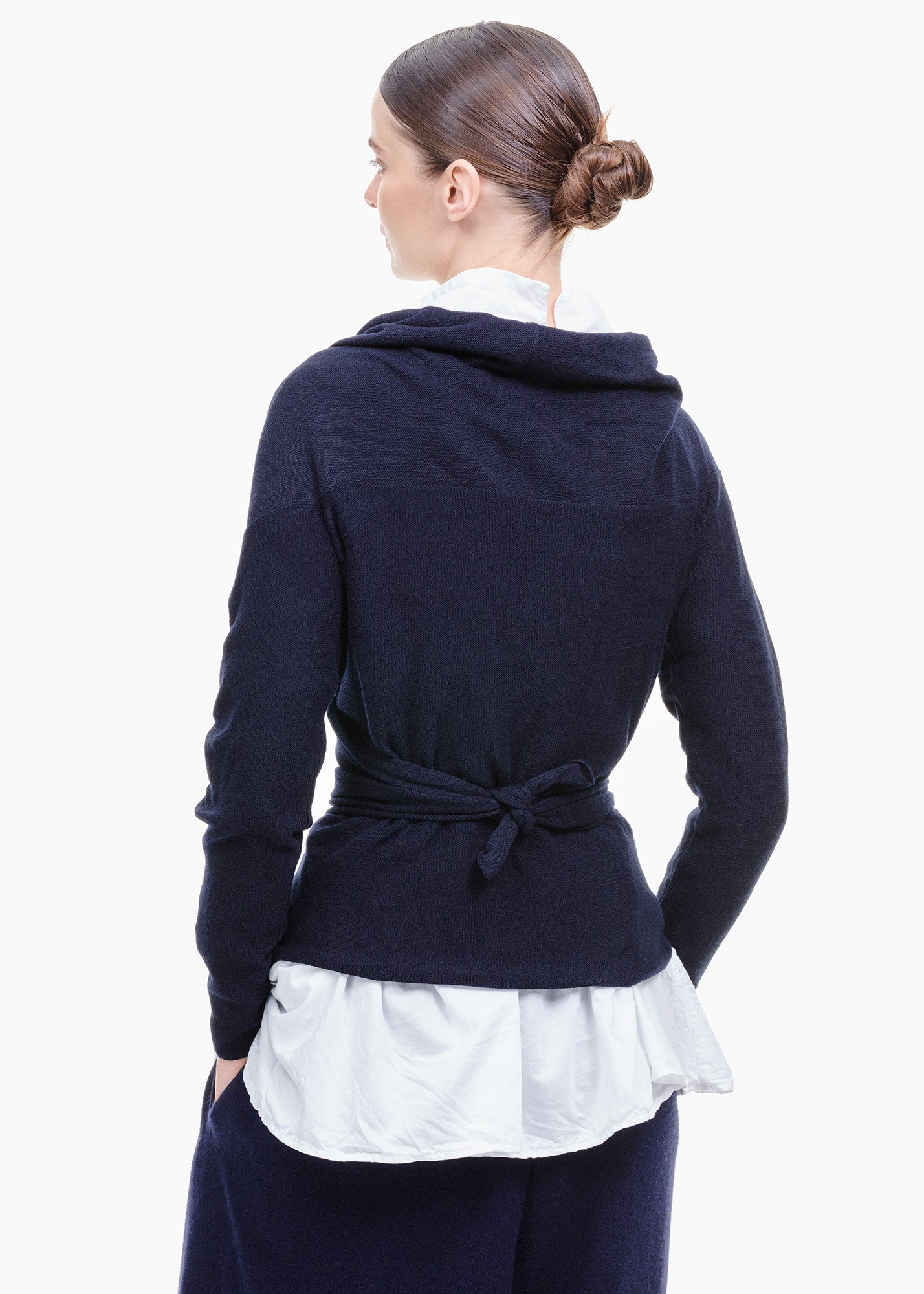 Cashmere Wrap Cardigan Navy