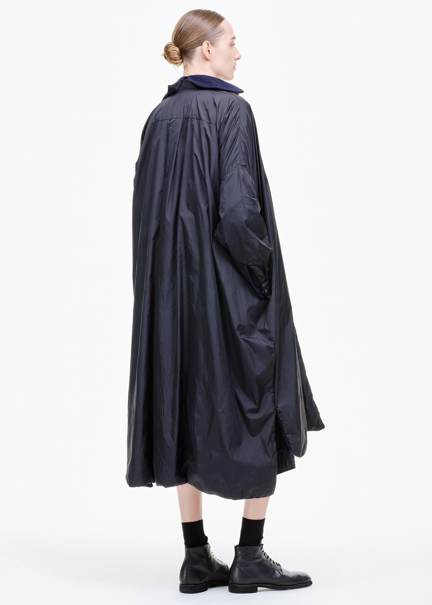 Reversible Coat Navy Cashmere/ Black Nylon