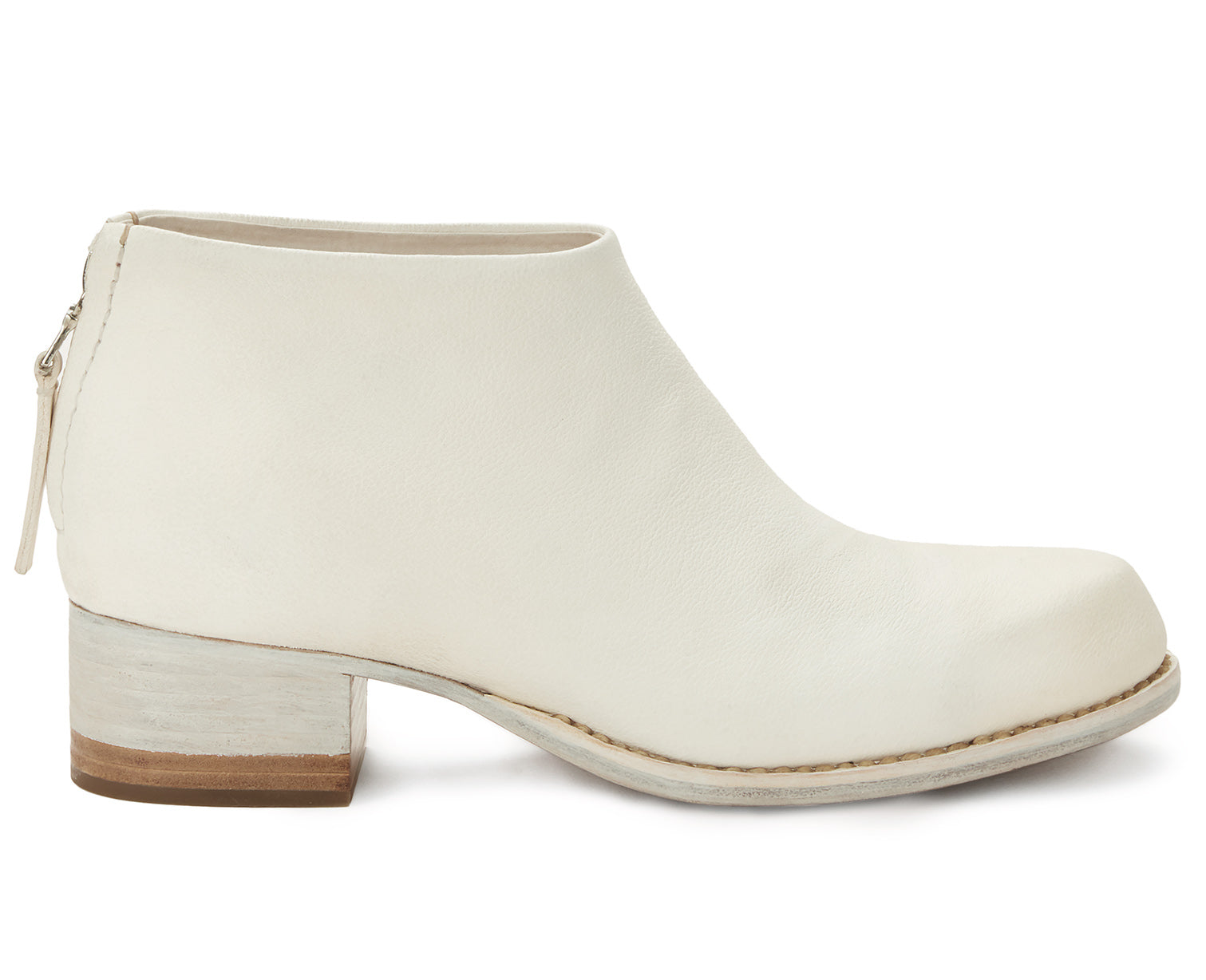 white mid heel boots