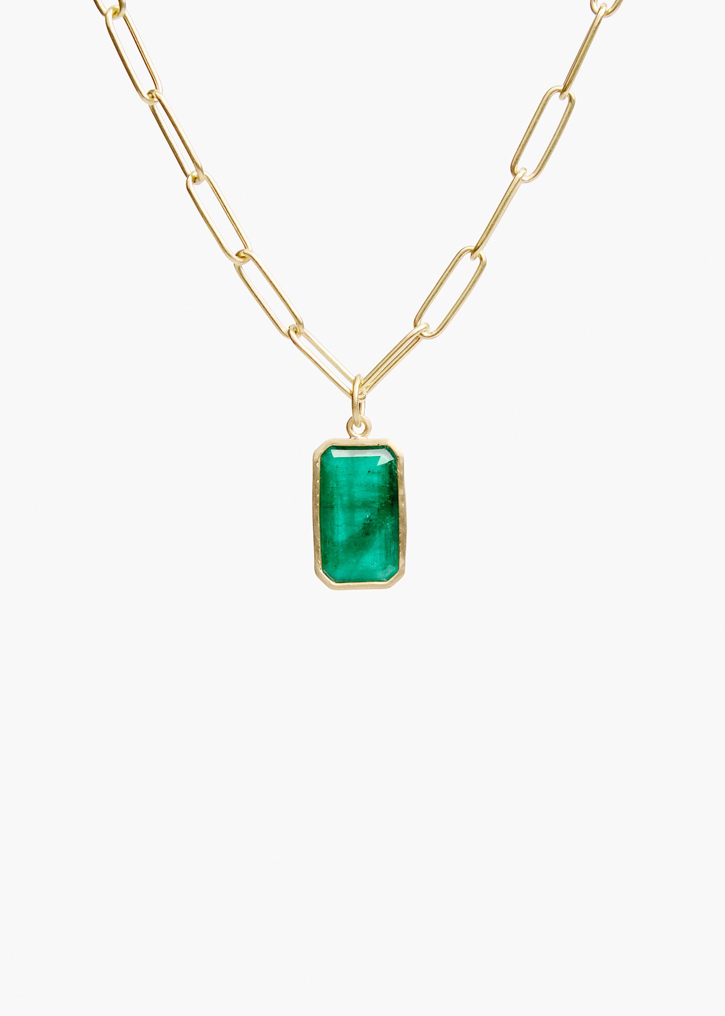 Maria Beaulieu Emerald Cut Emerald Pendant 7.75 ct | Tiina The Store