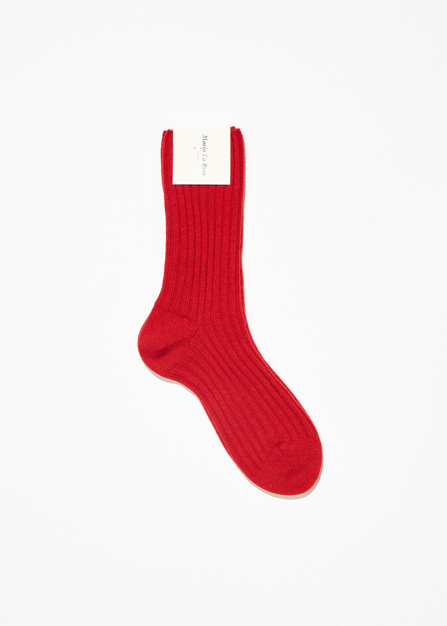 Cashmere Mid Calf Socks Red