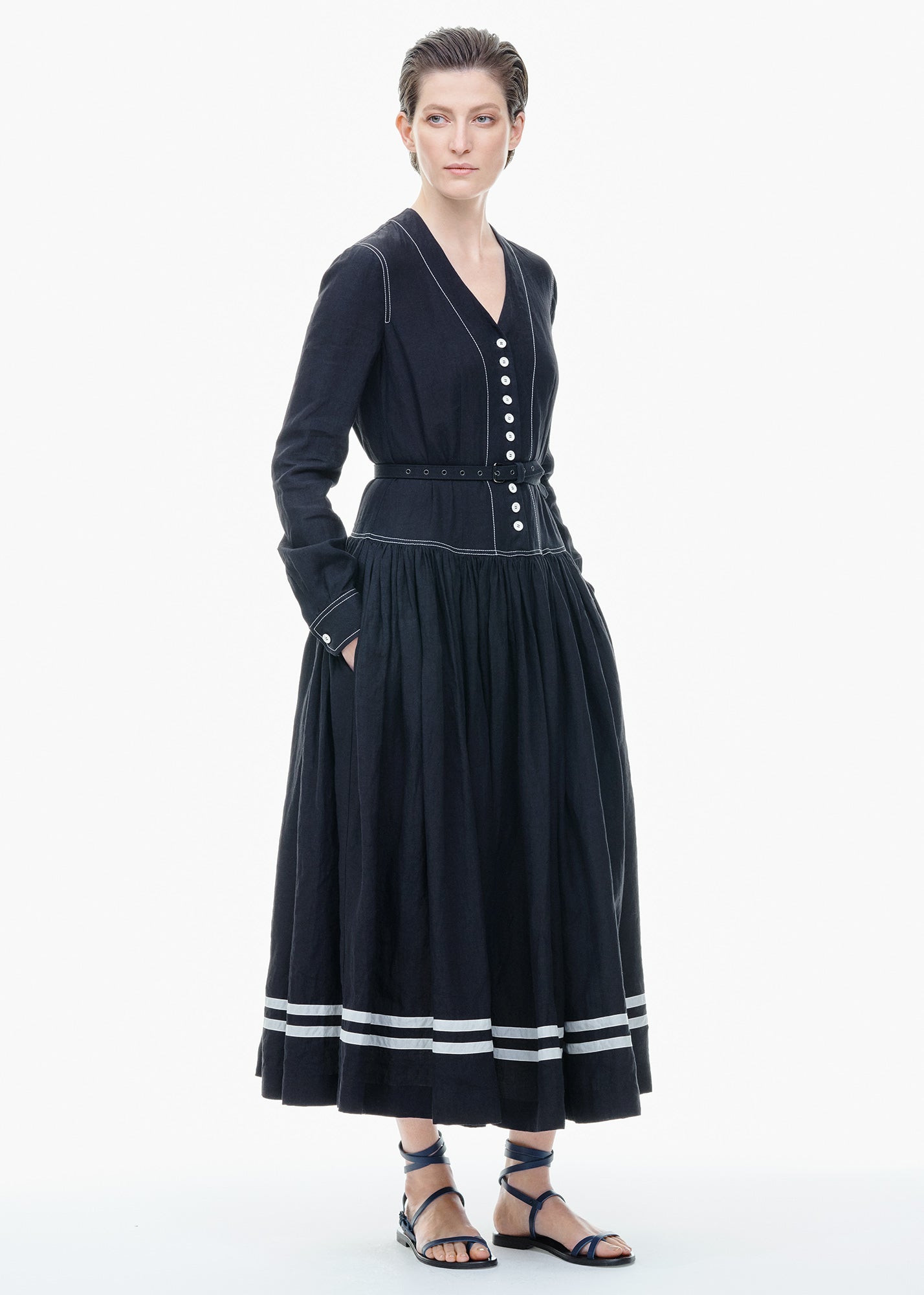 Zanini Button Front Dress Black | Tiina The Store