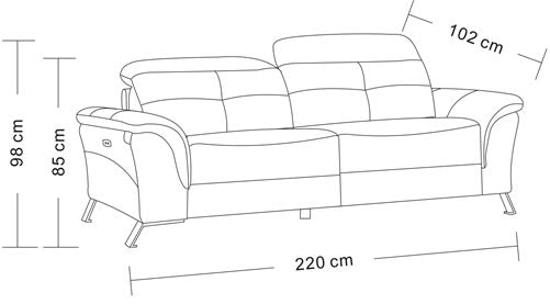 Sofa with 2 recliners