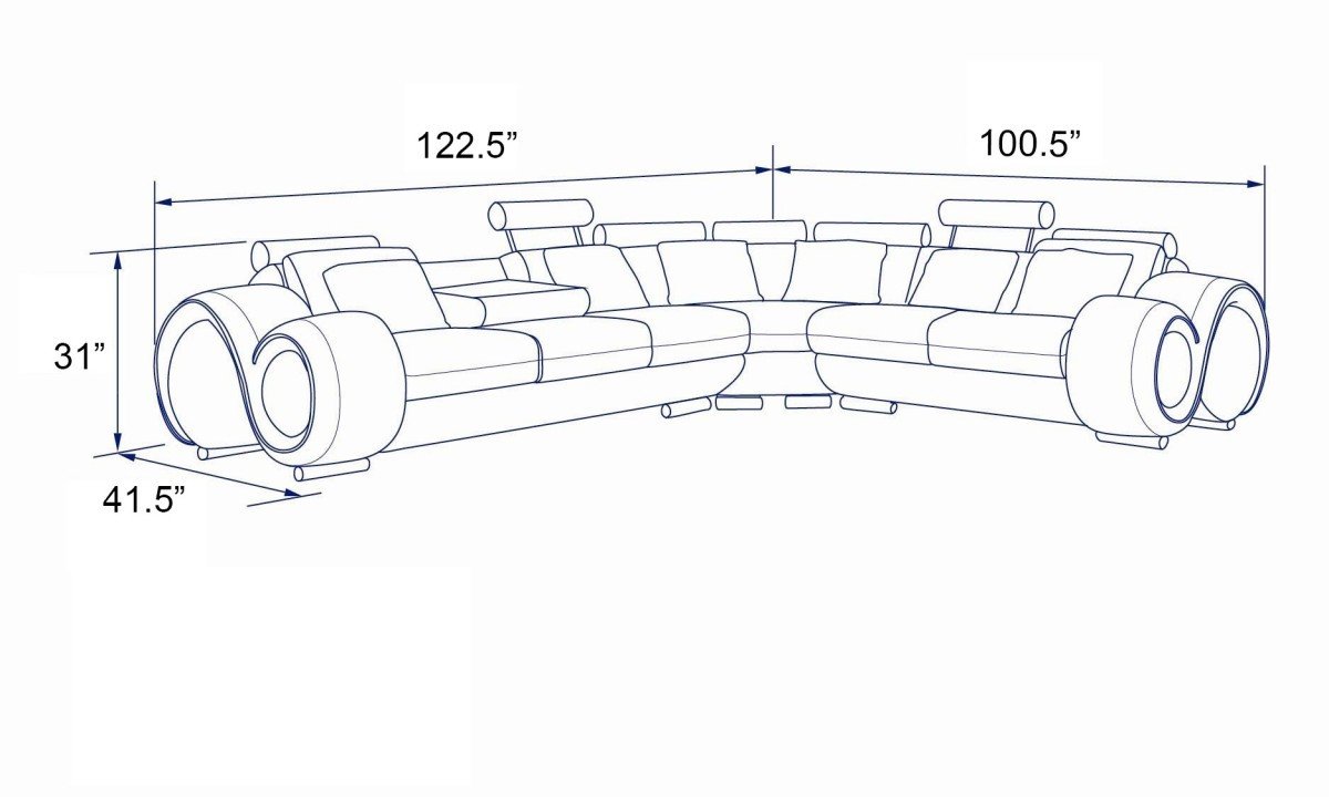 4087 Sectional DImensions