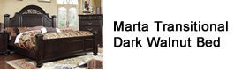 Marta Transitional Dark Walnut Bed from Classic2Modern