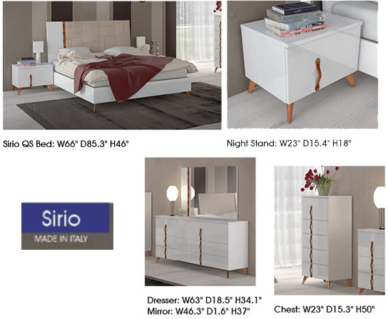 Sirio Bedroom Dimensions