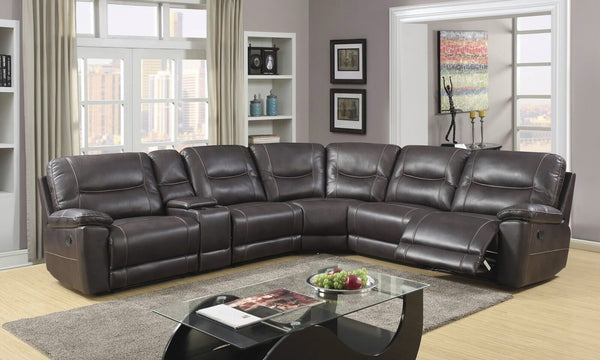 UR9917 Dark Brown Leather Gel Sectional Recliner – Classic 2 Modern ...