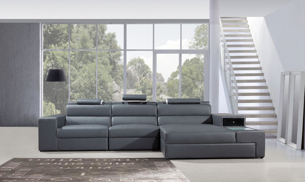 polaris contemporary bonded leather sectional sofa