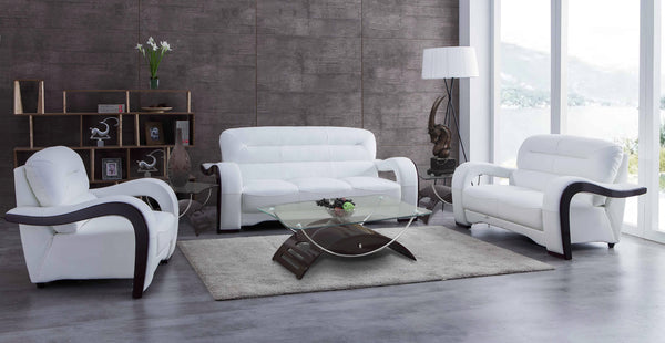 U992 White Leather Living Room Set – Classic 2 Modern Furniture Store