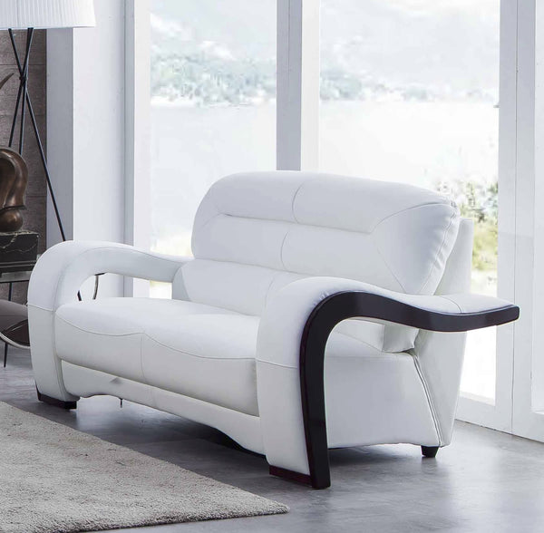 U992 White Leather Living Room Set – Classic 2 Modern Furniture Store