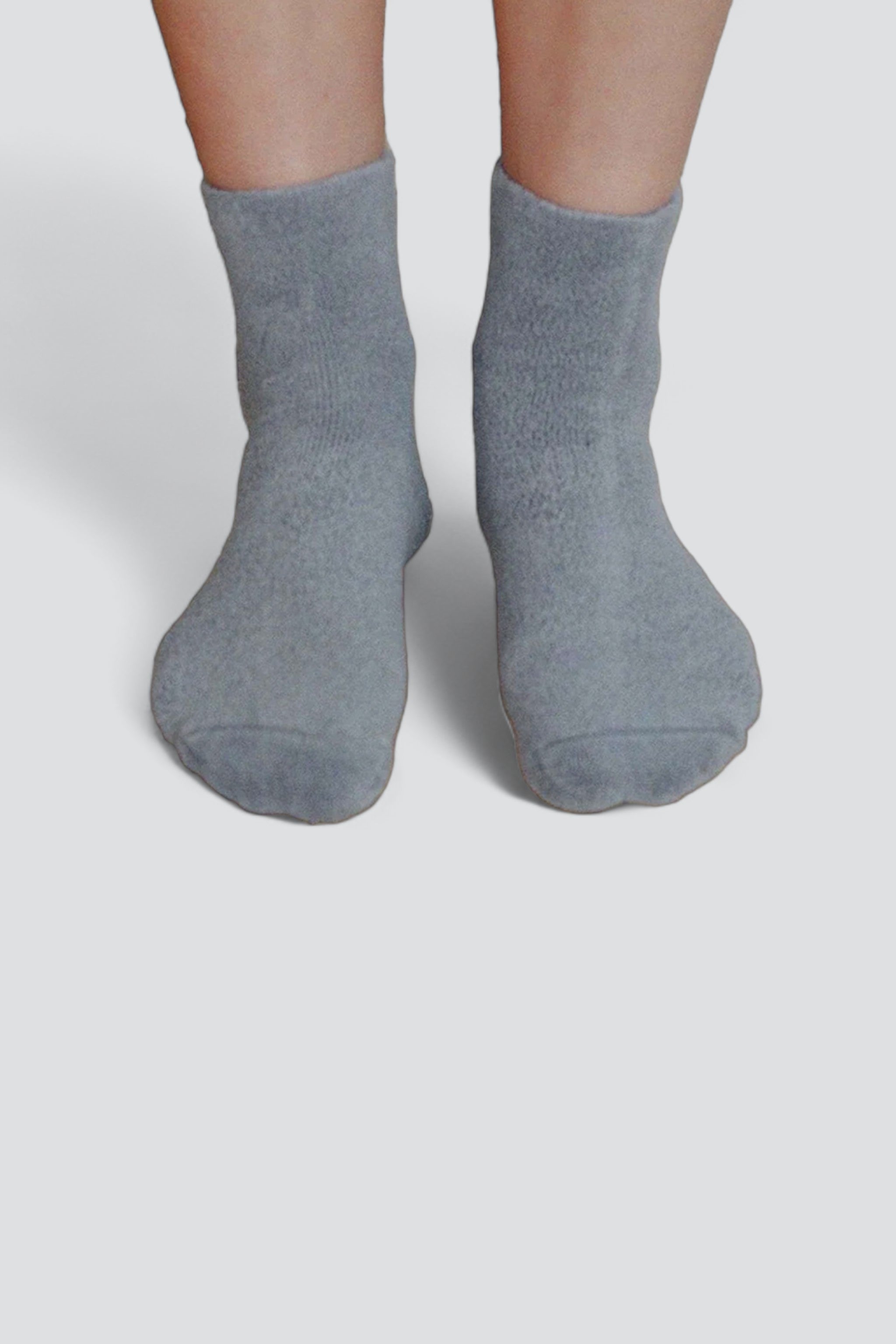 Grey Melange Buckle Overankle Socks