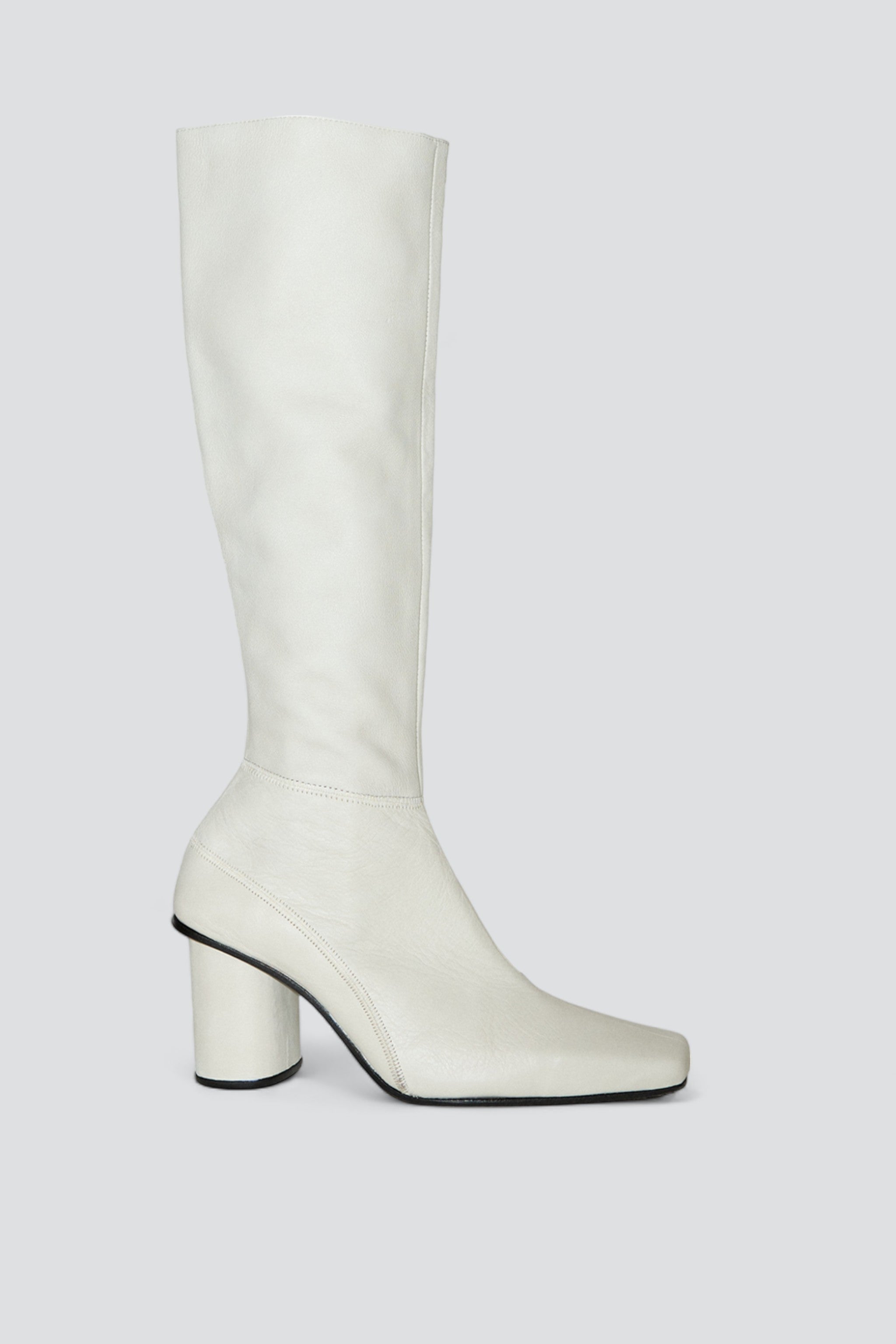 Cream Cuadrado High Boot