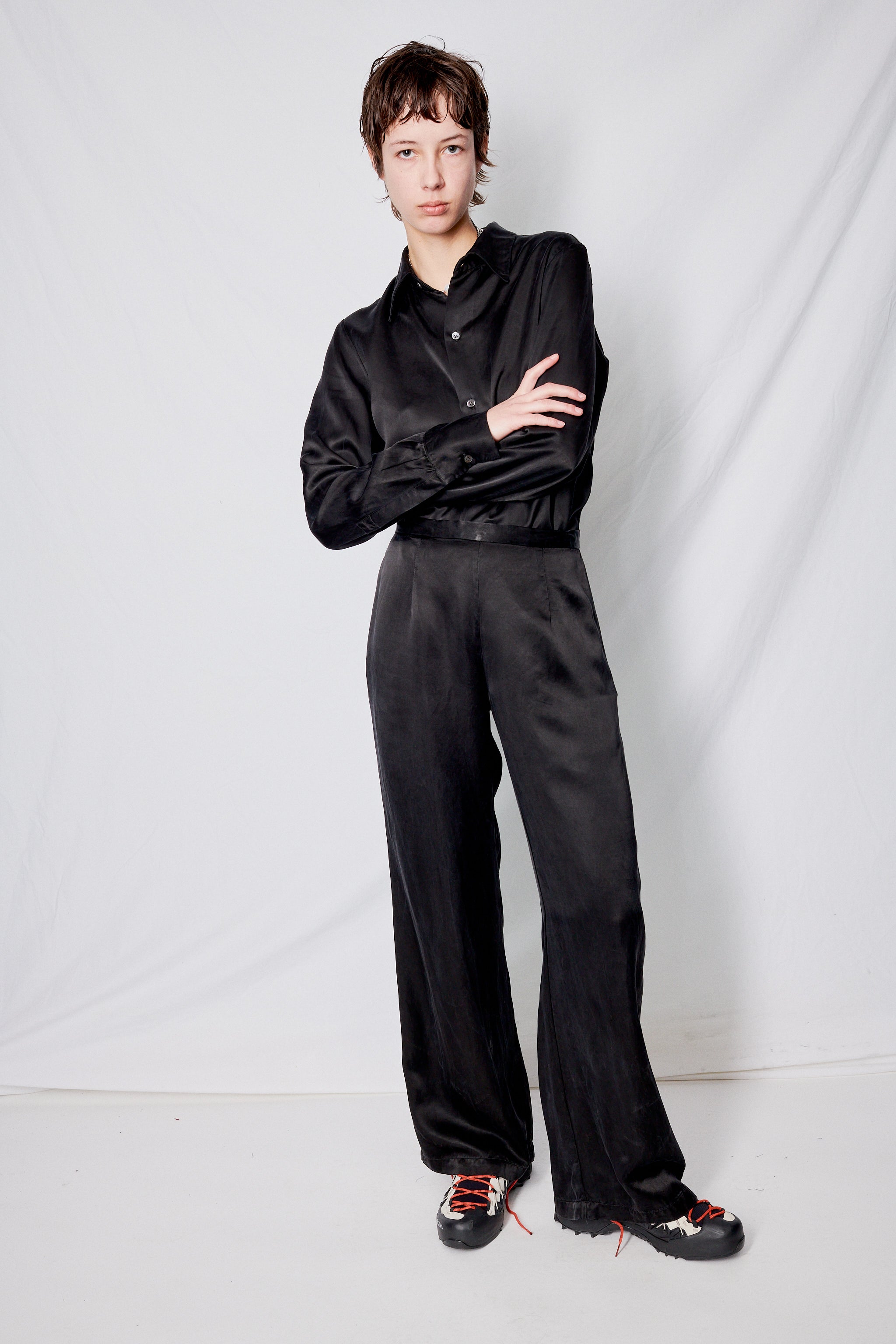 Black Cupro Clean Pant - Assembly New York | Assembly New York