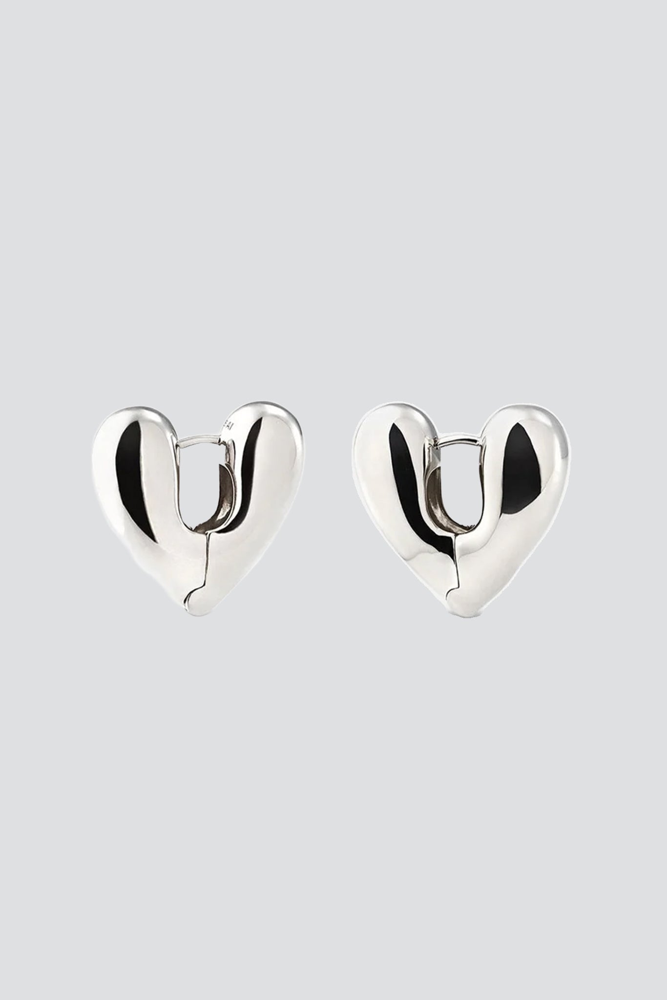 Large Sterling Silver Heart Hoops