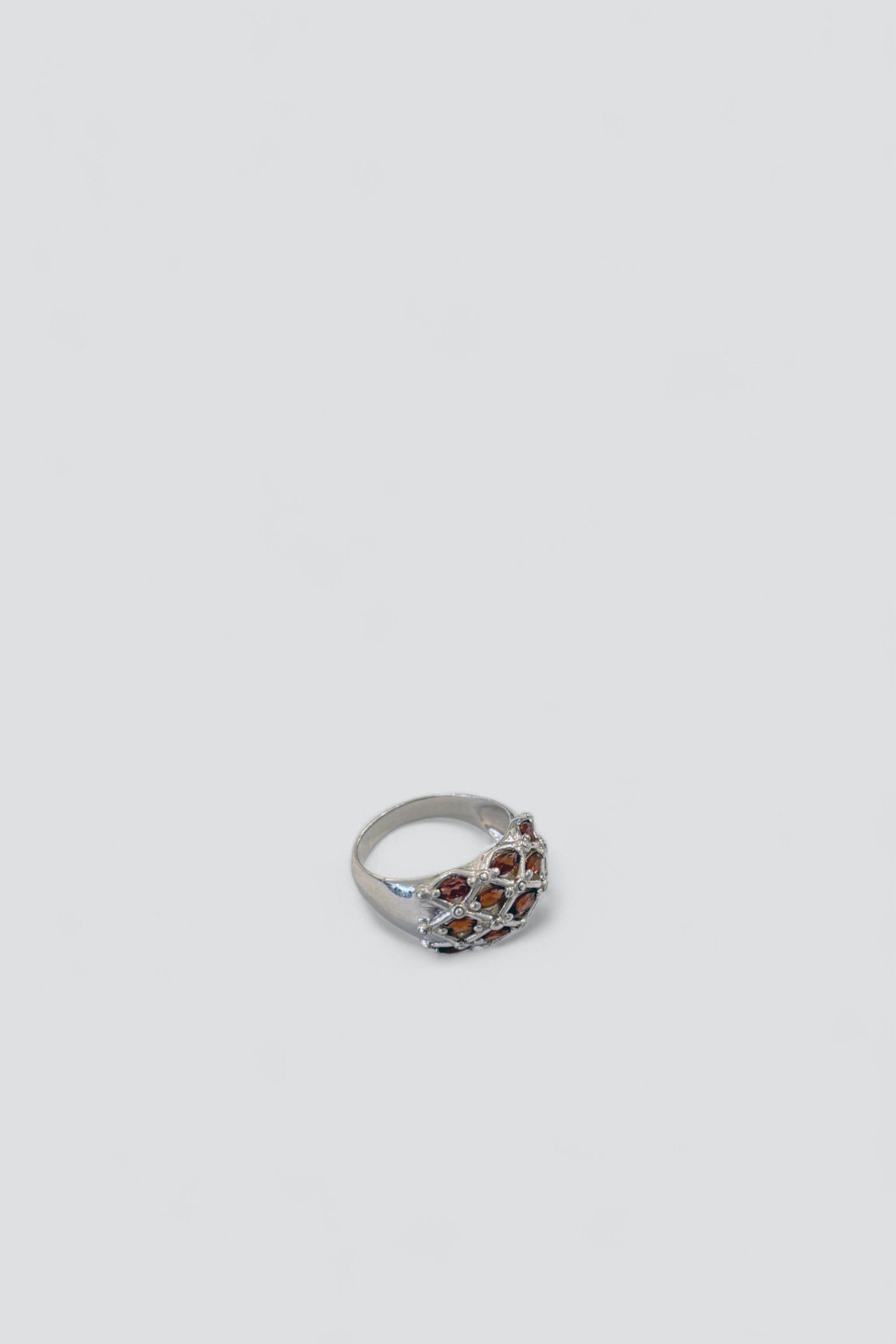 Sterling Silver Garnet Gem Ring