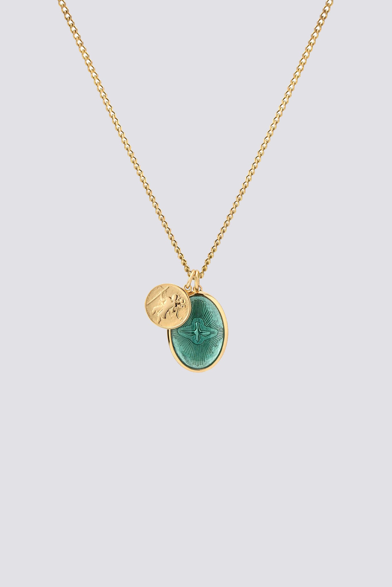 Gold/Teal Mini Dove Pendant