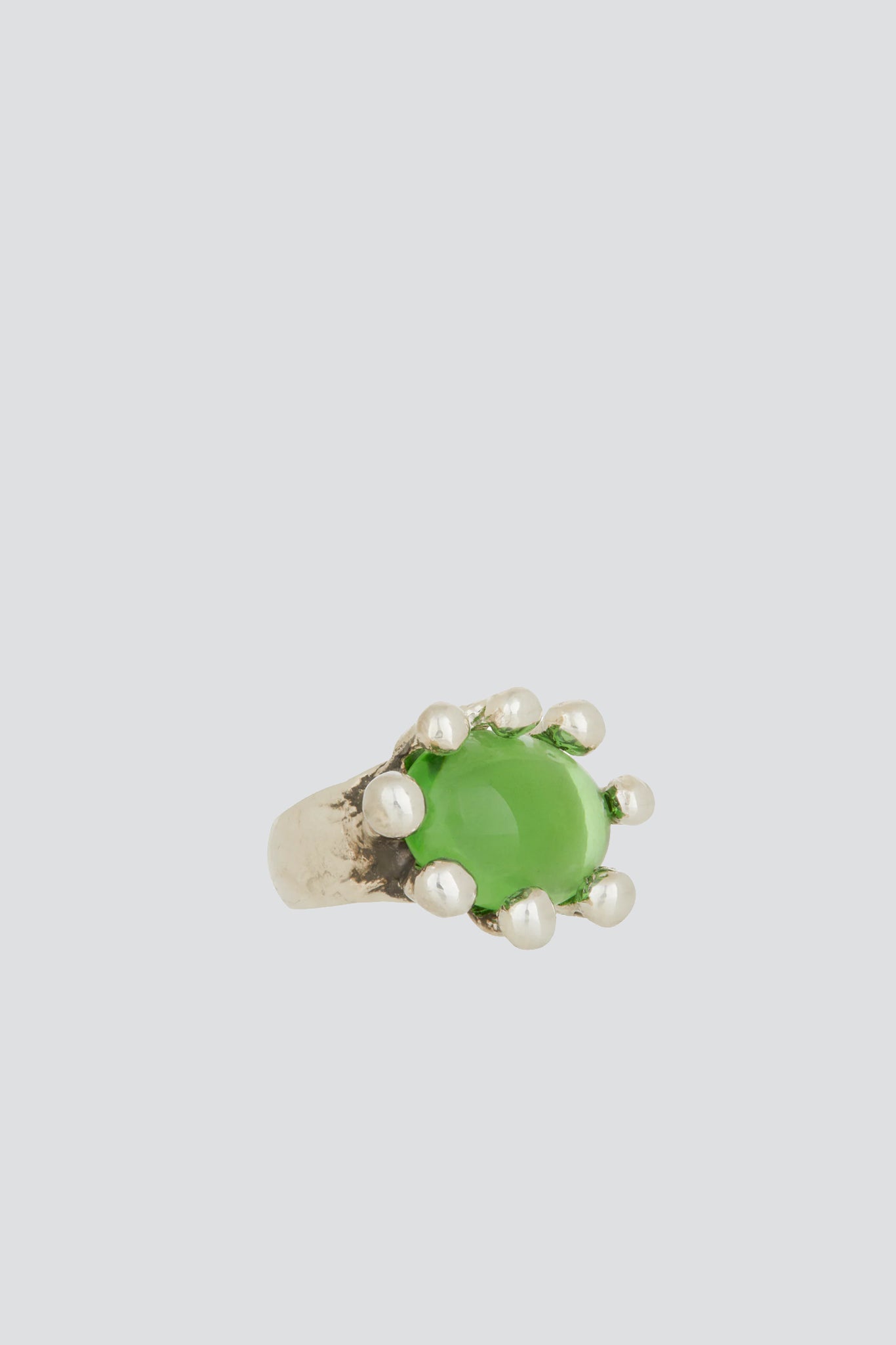 Sterling Silver Emerald Diva Ring