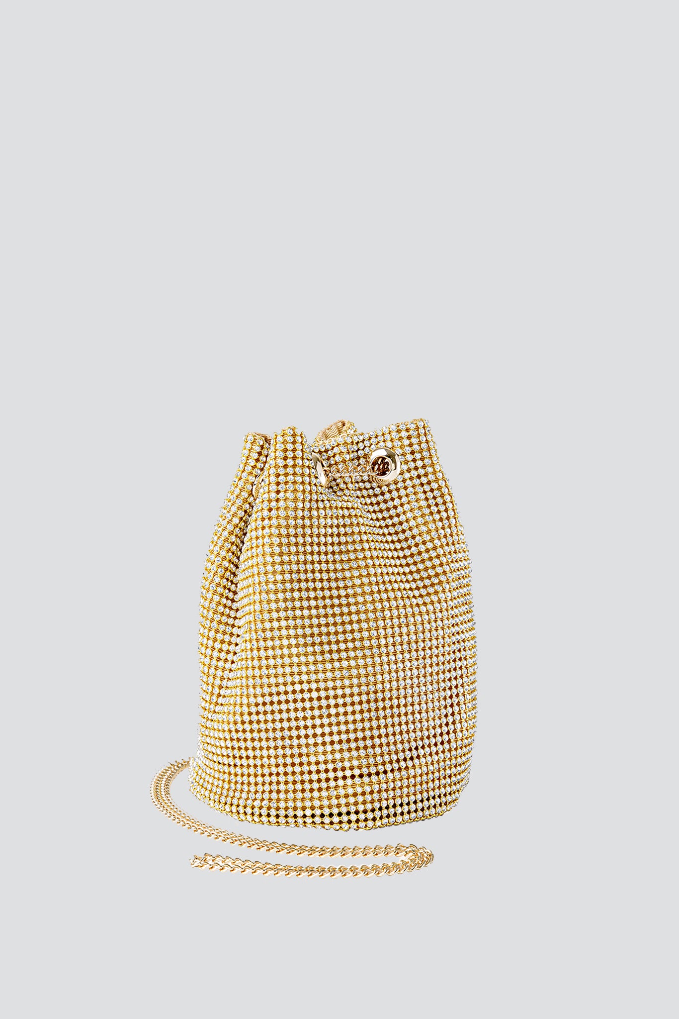 Gold Crystal Bucket Bag