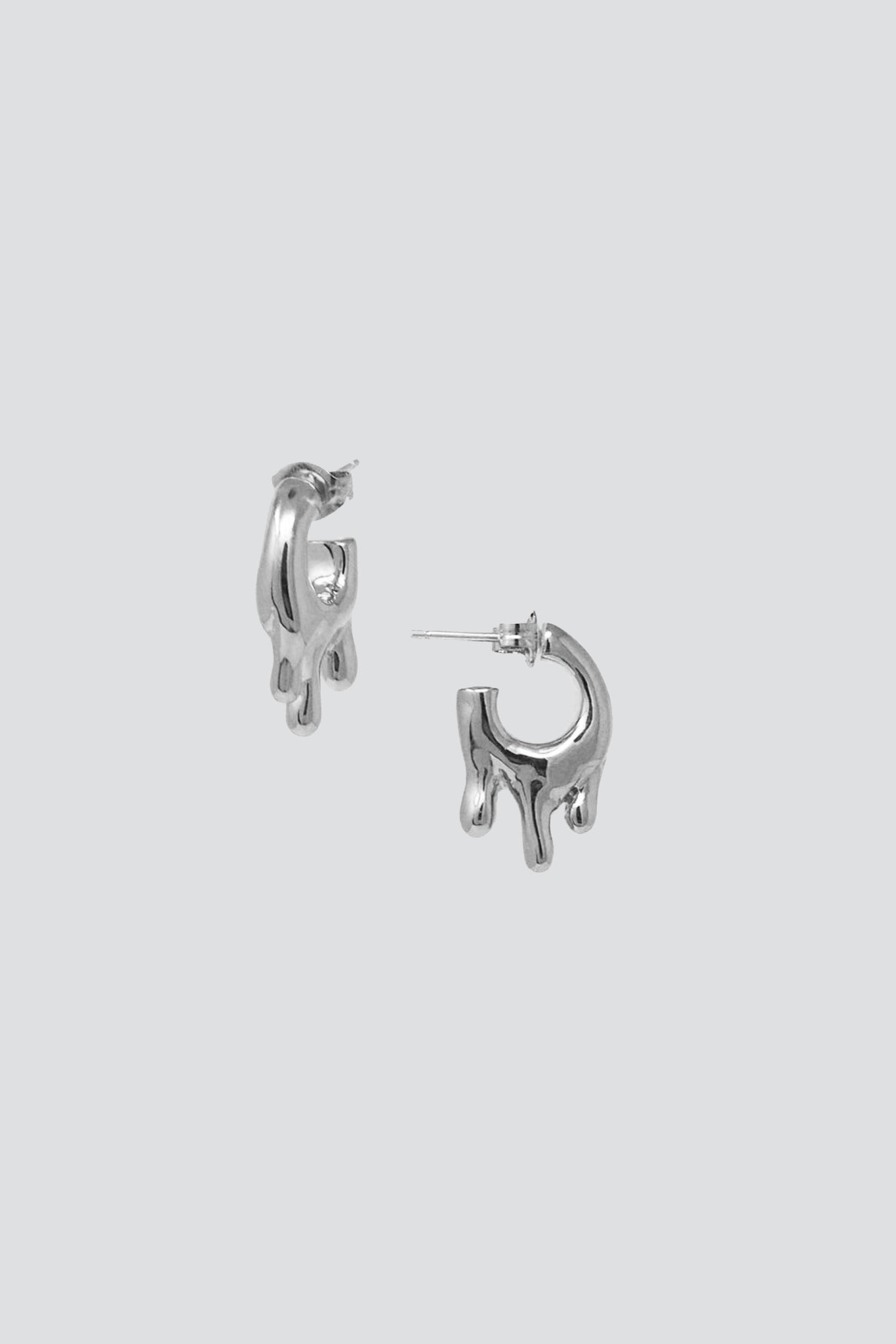 Small Sterling Silver Wet Look Earrings