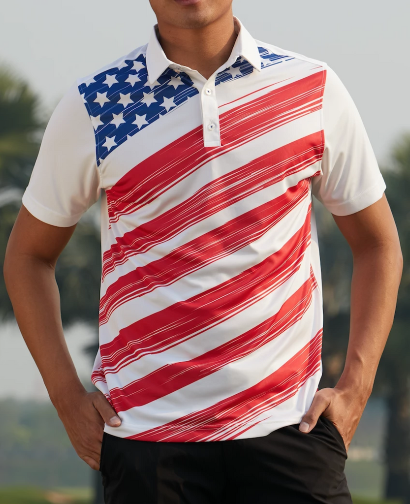 US Flag Golf Shirts DabloSportswear