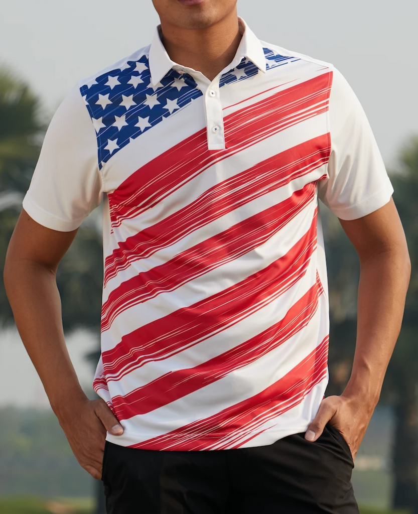 US Flag Golf Shirts – DabloSportswear