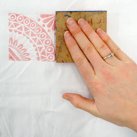 How to Block Print with Lino onto Fabric