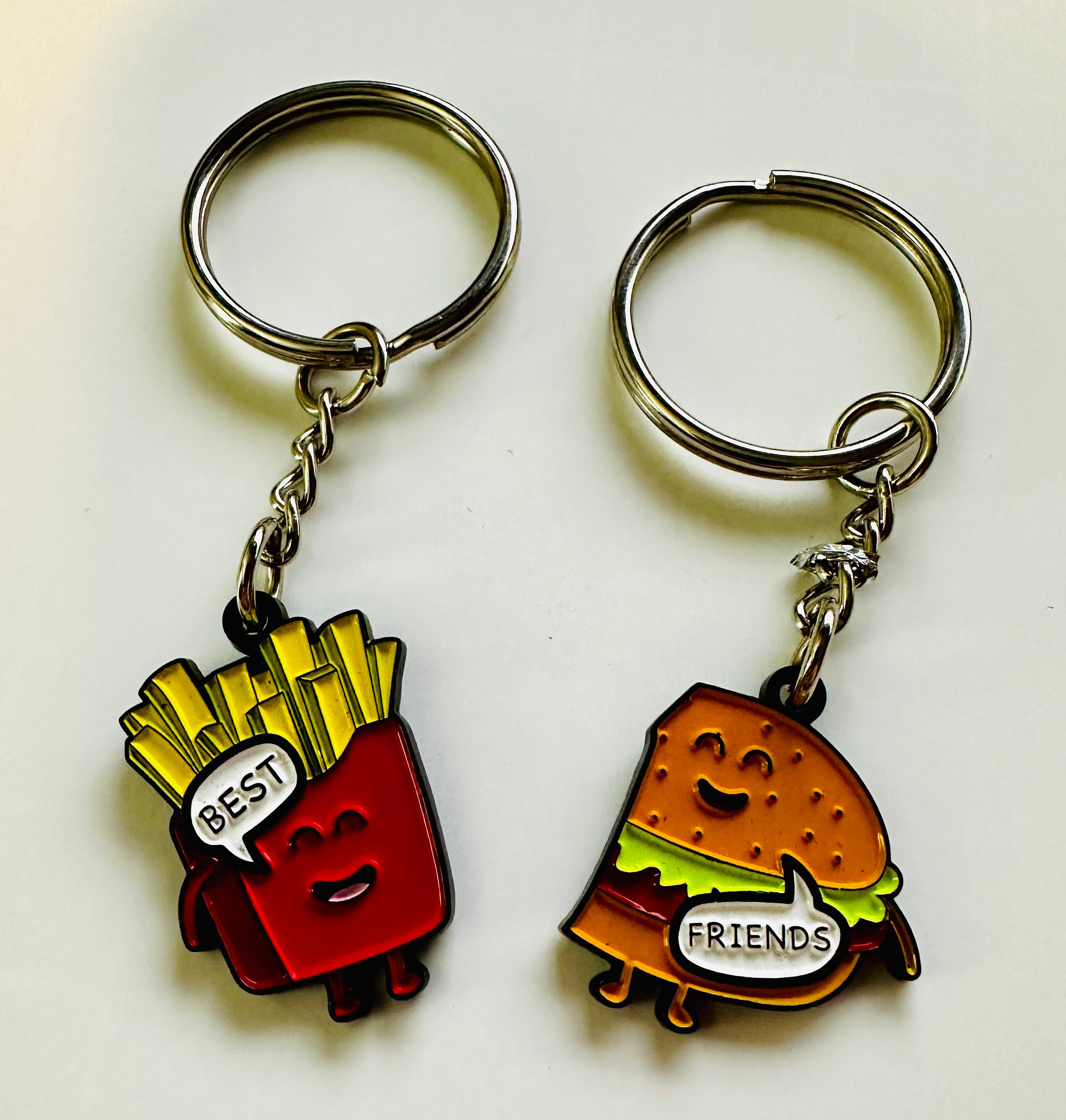 Burger and French Fries Best Friends Keychain